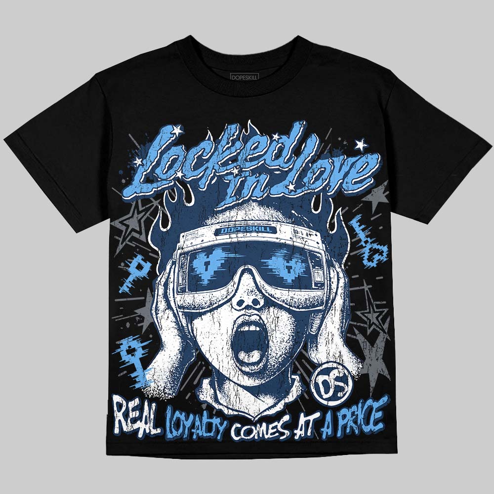 Jordan 13 Flint DopeSkill Oversize Print T-Shirt Locked in Love Graphic Streetwear - Black