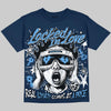 Jordan 13 Flint DopeSkill Oversize Print T-Shirt Locked in Love Graphic Streetwear - navy
