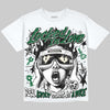 Jordan 14 Forest Green DopeSkill Oversize Print T-Shirt Locked in Love Graphic Streetwear - White