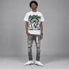Forest Green 14s DopeSkill Oversize Print T-Shirt Locked in Love Graphic