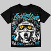 Jordan 11 Gamma Blue DopeSkill Oversize Print T-Shirt Locked in Love Graphic Streetwear - Black