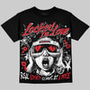 Jordan 9 Space Jam DopeSkill Oversize Print T-Shirt Locked in Love Graphic Streetwear - Black