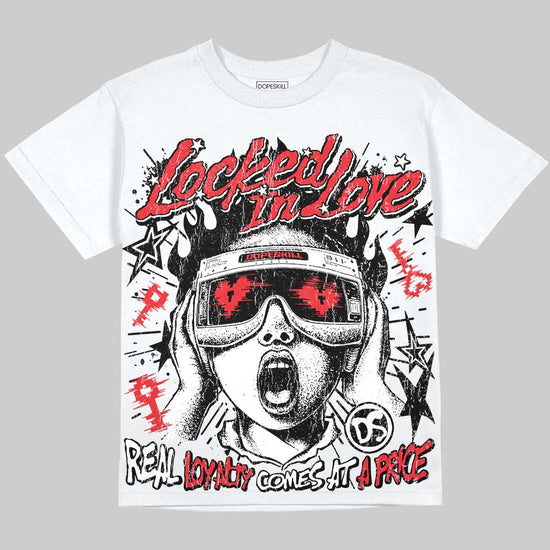 Jordan 9 Space Jam DopeSkill Oversize Print T-Shirt Locked in Love Graphic Streetwear - White