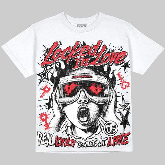 Jordan 9 Space Jam DopeSkill Oversize Print T-Shirt Locked in Love Graphic Streetwear - White
