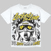 Jordan 4 Thunder DopeSkill Oversize Print T-Shirt Locked in Love Graphic Streetwear - White