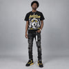 Black Tour Yellow AJ 4 Thunder DopeSkill Oversize Print T-Shirt Locked in Love Graphic