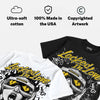 Black Tour Yellow AJ 4 Thunder DopeSkill Oversize Print T-Shirt Locked in Love Graphic