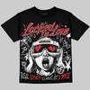 Jordan 4 Toro Bravo DopeSkill Oversize Print T-Shirt Locked in Love Graphic Streetwear - Black