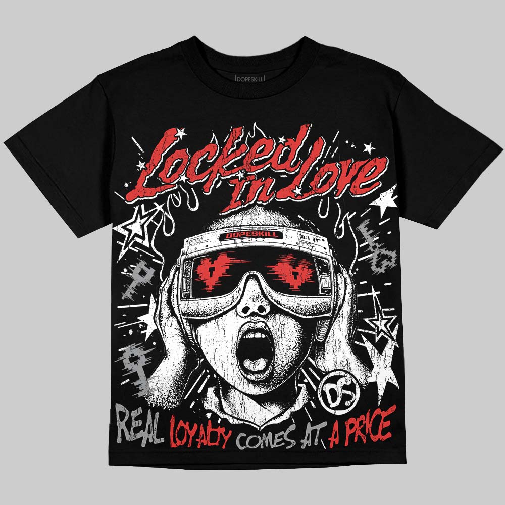 Jordan 4 Toro Bravo DopeSkill Oversize Print T-Shirt Locked in Love Graphic Streetwear - Black