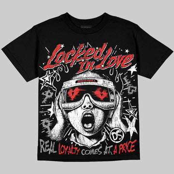 Jordan 4 Toro Bravo DopeSkill Oversize Print T-Shirt Locked in Love Graphic Streetwear - Black