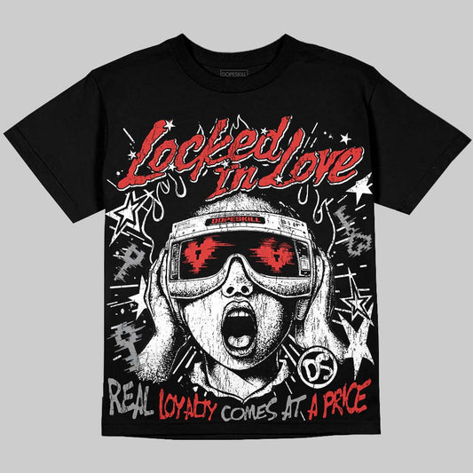 Jordan 4 Toro Bravo DopeSkill Oversize Print T-Shirt Locked in Love Graphic Streetwear - Black