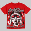Jordan 4 Toro Bravo DopeSkill Oversize Print T-Shirt Locked in Love Graphic Streetwear - Red
