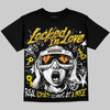 Jordan 4 Tour Yellow DopeSkill Oversize Print T-Shirt Locked in Love Graphic Streetwear - Black