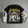 Tour Yellow 4s DopeSkill Oversize Print T-Shirt Locked in Love Graphic