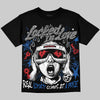 Jordan 3 True Blue DopeSkill Oversize Print T-Shirt Locked in Love Graphic Streetwear - black