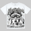 Jordan 5 White Metallic DopeSkill Oversize Print T-Shirt Locked in Love Graphic Streetwear - White