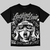 Jordan 5 White Metallic DopeSkill Oversize Print T-Shirt Locked in Love Graphic Streetwear  Black