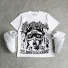 White Metallic 5s DopeSkill Oversize Print T-Shirt Locked in Love Graphic