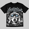 Jordan 5 Wolf Grey DopeSkill Oversize Print T-Shirt Locked in Love Graphic Streetwear - Black