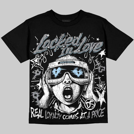 Jordan 5 Wolf Grey DopeSkill Oversize Print T-Shirt Locked in Love Graphic Streetwear - Black