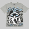 Jordan 5 Wolf Grey DopeSkill Oversize Print T-Shirt Locked in Love Graphic Streetwear - Grey