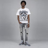 Wolf Grey 5s DopeSkill Oversize Print T-Shirt Locked in Love Graphic