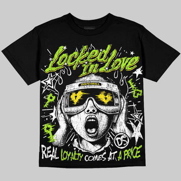 Max 95 Big Bubble Neon Yellow DopeSkill Oversize Print T-Shirt Locked in Love Graphic Streetwear - Black