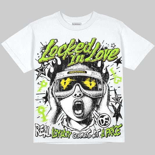  Max 95 Big Bubble Neon Yellow DopeSkill Oversize Print T-Shirt Locked in Love Graphic Streetwear - White