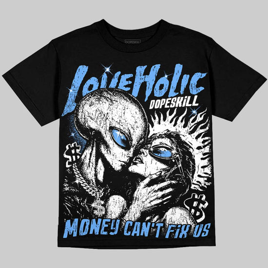 Jordan 5 Black University Blue DopeSkill Oversize Print T-Shirt Love Holic Graphic Streetwear - Black