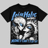 Jordan 5 Black University Blue DopeSkill Oversize Print T-Shirt Love Holic Graphic Streetwear - Black