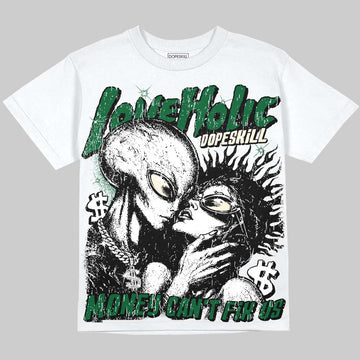 Jordan 14 Forest Green DopeSkill Oversize Print T-Shirt Love Holic Graphic Streetwear - White