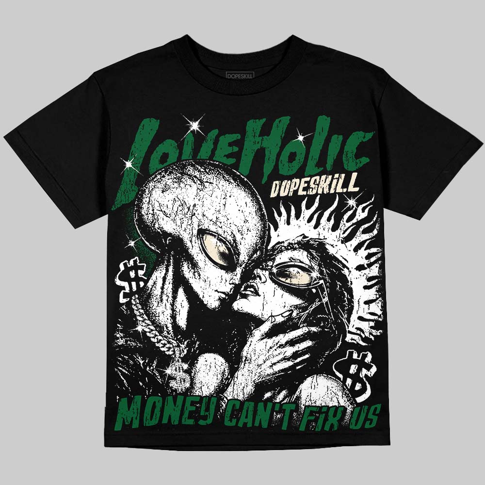 Jordan 14 Forest Green DopeSkill Oversize Print T-Shirt Love Holic Graphic Streetwear - Black
