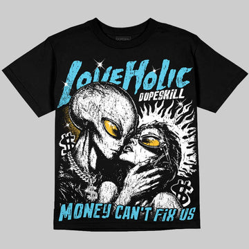 Jordan 11 Gamma Blue DopeSkill Oversize Print T-Shirt Love Holic Graphic Streetwear - Black