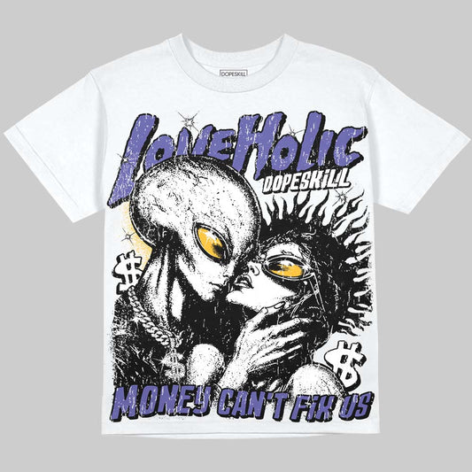 Jordan 4 Lakers DopeSkill Oversize Print T-Shirt Love Holic Graphic Streetwear - White