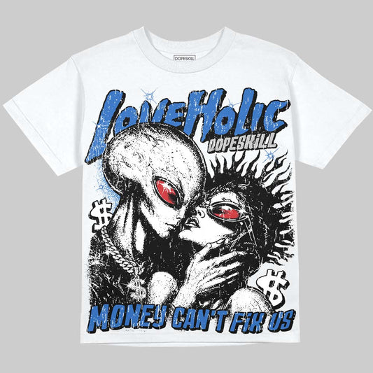 Jordan 3 True Blue DopeSkill Oversize Print T-Shirt Love Holic Graphic Streetwear - White