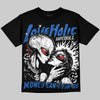 Jordan 3 True Blue DopeSkill Oversize Print T-Shirt Love Holic Graphic Streetwear - Black