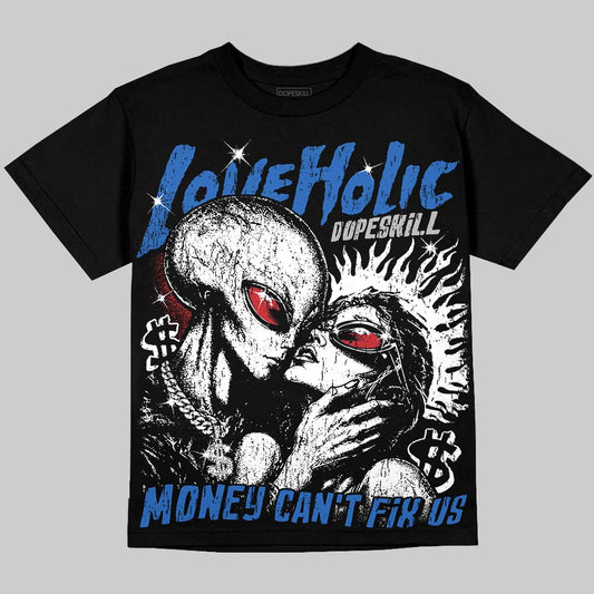 Jordan 3 True Blue DopeSkill Oversize Print T-Shirt Love Holic Graphic Streetwear - Black