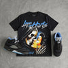 Black University Blue 5s DopeSkill T-Shirt Love Hurts Graphic