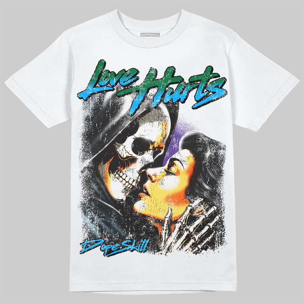 Jordan 12 Bucks DopeSkill T-Shirt Love Hurts Graphic Streetwear - White