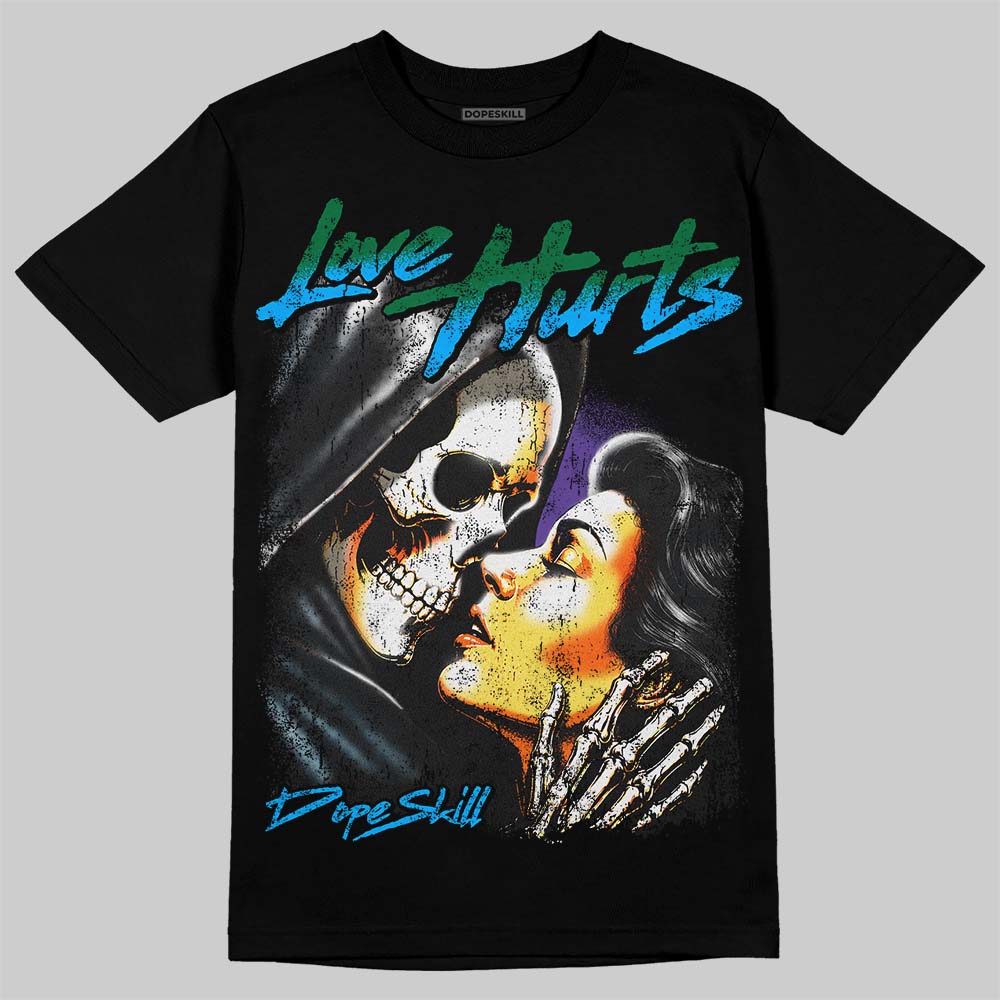 Jordan 12 Bucks DopeSkill T-Shirt Love Hurts Graphic Streetwear - Black