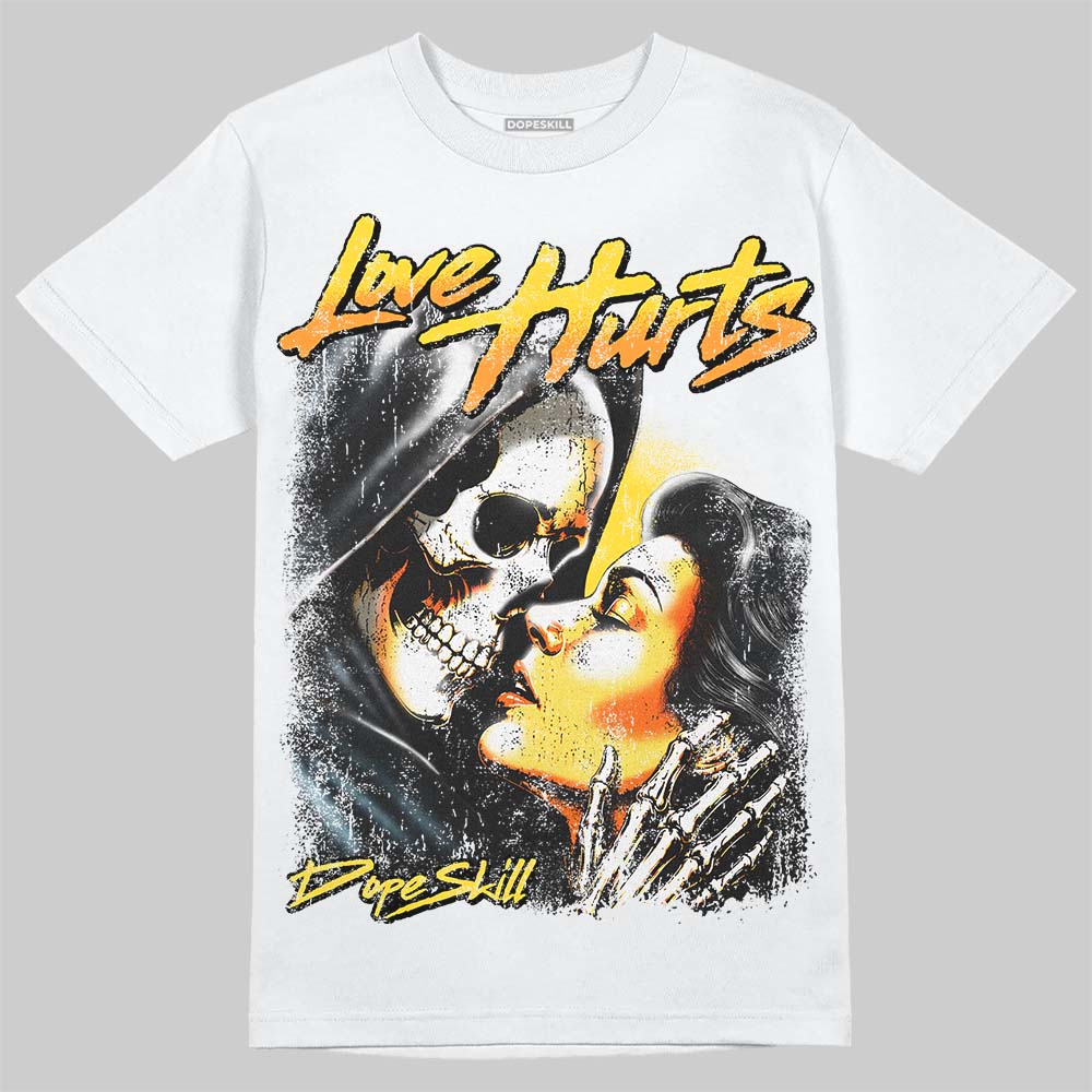 Jordan 4 Thunder DopeSkill T-Shirt Love Hurts Graphic Streetwear - White