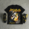 Black Tour Yellow AJ 4 Thunder DopeSkill T-Shirt Love Hurts Graphic