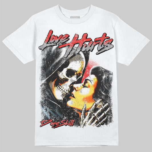 Jordan 4 Toro Bravo DopeSkill T-Shirt Love Hurts Graphic Streetwear - White