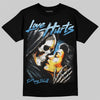 Jordan 11 University Blue DopeSkill T-Shirt Love Hurts Graphic Streetwear - Black