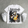 White Metallic 5s DopeSkill T-Shirt Love Hurts Graphic