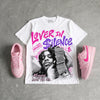 Triple Pink Dunk DopeSkill Oversize Print T-Shirt Lover In $ilence Graphic
