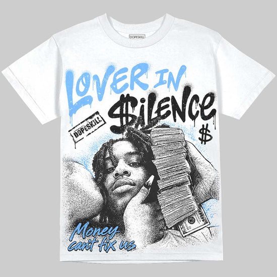 Jordan 5 Black University Blue DopeSkill Oversize Print T-Shirt Lover In $ilence Graphic Streetwear - White