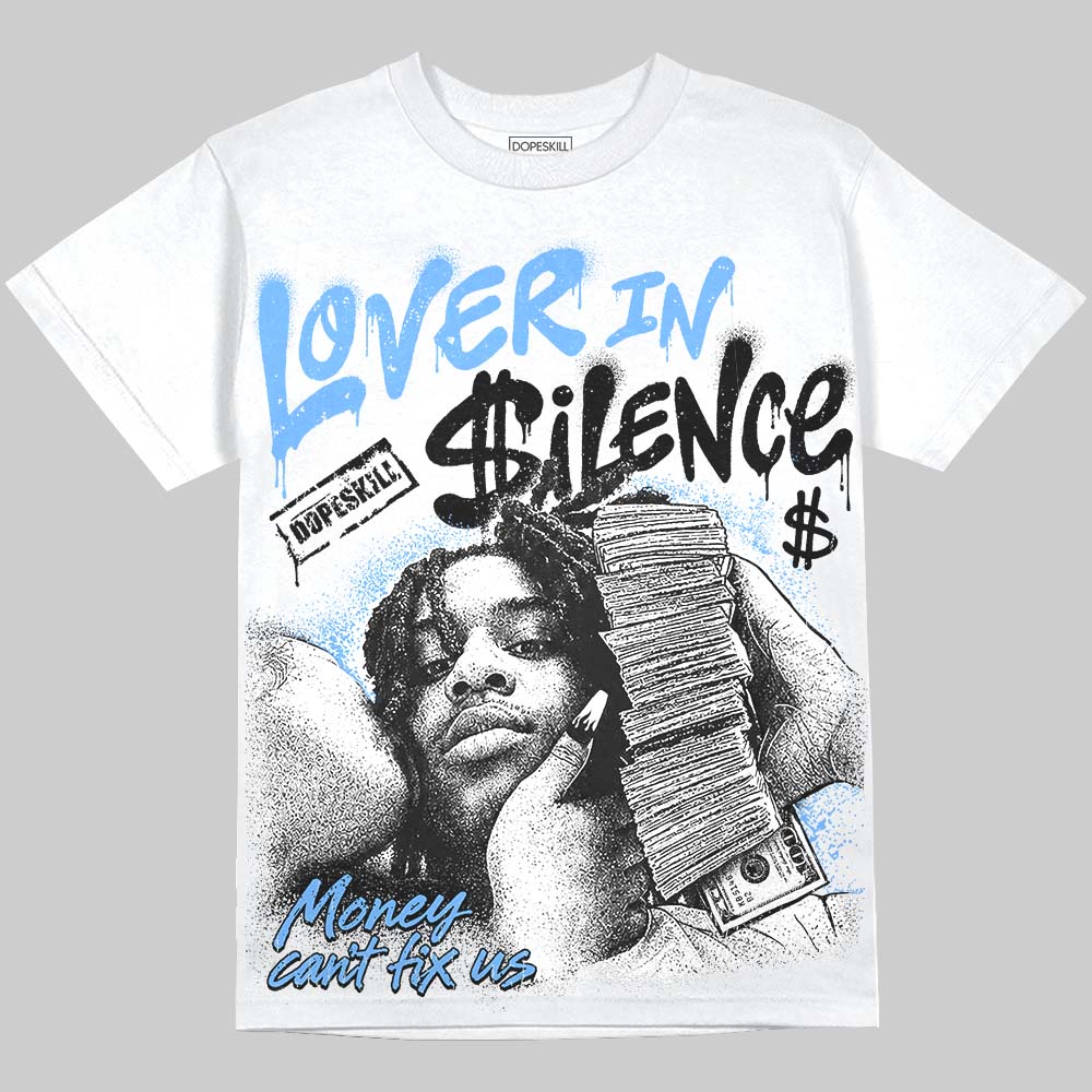 Jordan 5 Black University Blue DopeSkill Oversize Print T-Shirt Lover In $ilence Graphic Streetwear - White