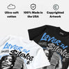 Black University Blue 5s DopeSkill Oversize Print T-Shirt Lover In $ilence Graphic