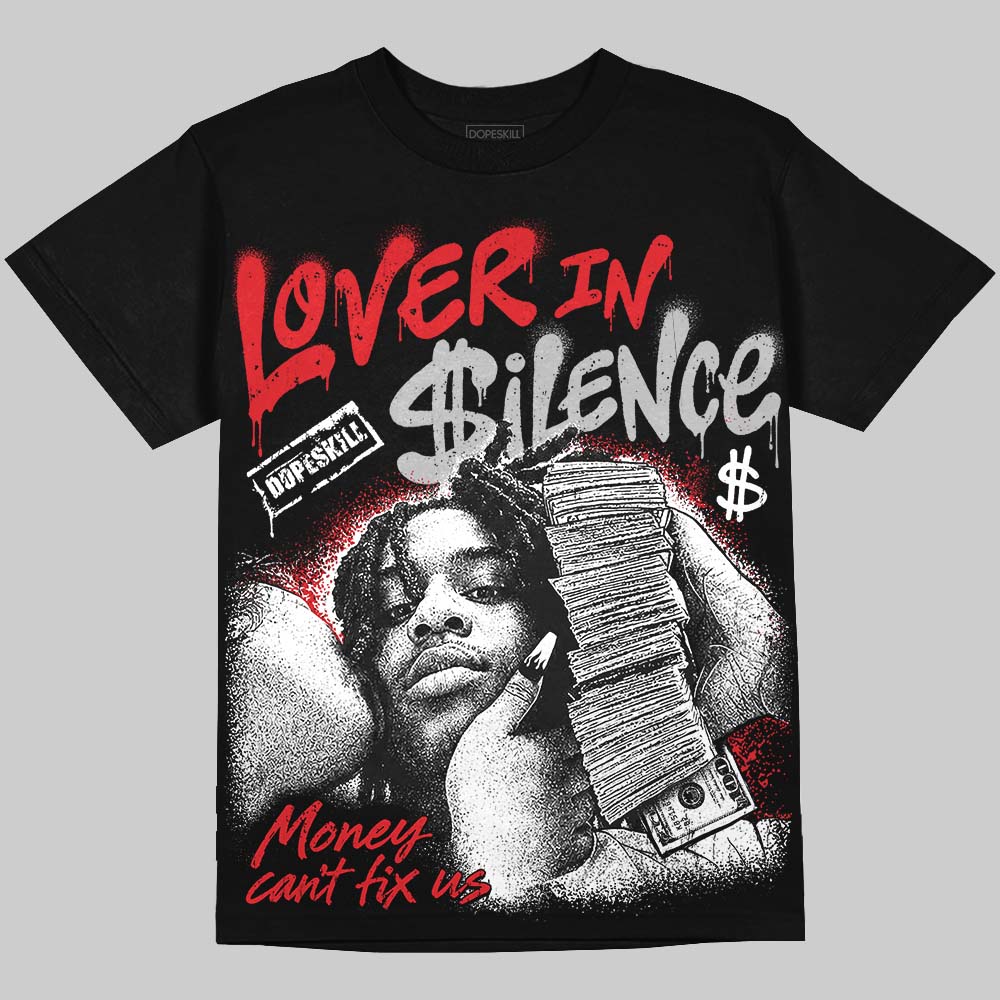 Jordan 4 Bred DopeSkill Oversize Print T-Shirt Lover In $ilence Graphic Streetwear - Black